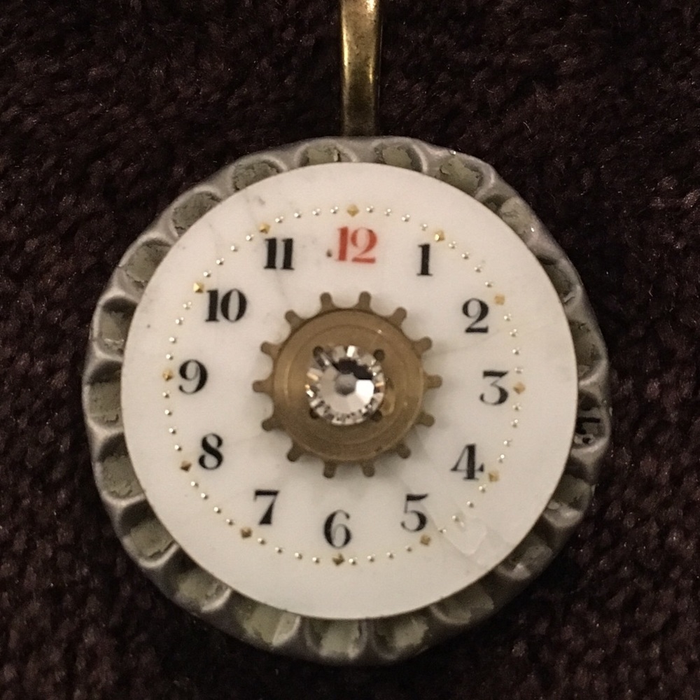 Handmade Vintage Watch Face Necklace Pendant